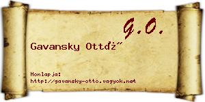 Gavansky Ottó névjegykártya