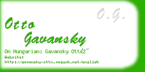 otto gavansky business card
